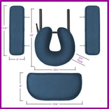Saloniture Professional Portable Lightweight Tri-Fold Massage Table with Aluminum Legs - Includes Headrest, Face Cradle, Armrests and Carrying Case, Blue