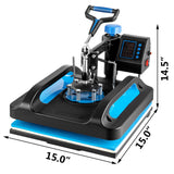 Topdeep Pro Heat Press 15x15 Inch, 5 in 1 Heat Press Machine with 30 OZ Tumbler Press