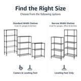 Amazon Basics 3-Shelf Adjustable Heavy Duty Steel Wire Rack Storage Shelving Organizer with Storage Space, Versatility and Ease of Use for Kitchen, Garage, 23.2" L x 13.4" W x 30" H, Black