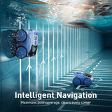 Pool Vacuum for Above Ground Pool, Max Up to 180 Mins, Self-Parking, LED Indicator, Wall&Waterline Cleaning Pool Vacuum for Inground Pools, Robotic Pool Cleaner for Pools up to 2000 Sq