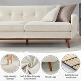 Kingfun 77.2" W Loveseat Sofa, Mid Century Modern Decor Love Seat Couches for Living Room, Button Tufted Upholstered Furniture, Solid & Easy to Install Small Couch for Bedroom Office Apartment, Beige