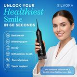Water Flosser for Teeth, Cordless Oral Irrigator, Portable Dental Flosser with 300ML Tank, 4 Cleaning Modes, IPX7 Waterproof, Rechargeable Water Floss Pick for Braces, Gum Care & Travel (Black)