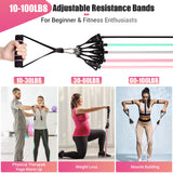 Resistance Bands with Handles for Women, 5 Level Exercise Bands Workout Bands for Physical Therapy, Yoga, Pilates, Door Anchor, Storage Pouch(Colour) COFOF