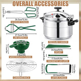 Kritkin 16qt Pressure Cooker for Canning Pressure Canner Supplies Kit, 6 Canning Supplies Stainless Steel Steam Rack Gauge, Silver