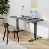 Electric Standing Desk – Height Adjustable Sit Stand VariDesk + Curved Waterfall Edge, 4 Memory Settings
