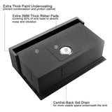 33 Inch Black Farmhouse Kitchen Sink - VOKIM 33x22 inch Flat Apron Front Farmhouse sink Workstation 16 Gauge Stainless Steel Single Bowl Farm Kitchen Sink