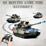 Supdex 1:18 RC Tank, 2.4Ghz US M60 Remote Control Tank Model Toys, 15 Channel Battle Military Toy with Smoke, Light Sound, Volume Switch, Army Toy for Adult and Kid