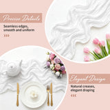 8 Pack White 17 x 108 Inch Cheesecloth Table Runner - Boho Gauze Sheer Fabric for Wedding Baby Shower Party Home Decor