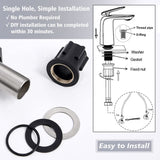 TOCALOCA Tall Vessel Sink Faucet, Premium Brass Mixer Tap Brushed Nickel Single Handle Vanity Faucet 1 Hole, Modern Commercial Anti-Fingerprints