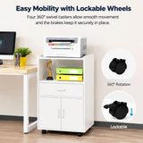 File Cabinet with Wheel Small Filing Cabinet Under Desk with Closed Storage