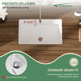Couoko Undermout Bathroom Sink 21" x 13" Bathroom Vanity Sinks Undermount Rectangle White Ceramic Vanity Vessel Sinks with Overflow