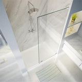 Shower Glass Door Panel, 30" W x 78" H Framless Bathroom Fixed Glass Shower Door Panel Durable 5/16"(8mm) Clear Tempered Door with Fixed Clamps Bathroom Shower Screen (Polished Chrome Finish)