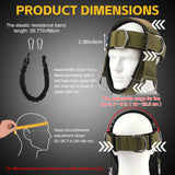 Fitness Neck Head Harness Trainer, Adjustable Chin Strap and Head Harness Strength with 30 Lb Resistance Bands, Neoprene Neck Exerciser for Weight Lifting, Home and Gym Use, Green