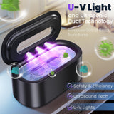 Ultrasonic Jewelry Cleaner, 48KHz Professional Ultrasonic Cleaner for Eyeglasses, Rings, Retainers, Dentures, 30W Jewelry Cleaner Ultrasonic Machine with Dual Cleaning Modes, Digital Timer