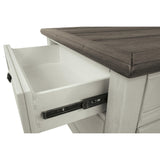 Signature Design by Ashley Bolanburg Lift-Top Coffee Table with Storage Two-Tone Rustic Farmhouse Cocktail Table – Brown/White