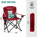 VOYSIGN Folding Camping Chair Mesh Back Portable Breathable Outdoor Chairs with Carry Bag & Cup Holder for Camping, Beach, Fishing, Sports, Patio, Red