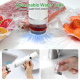 KITHELP Vacuum Sealer for Food, 3-in-1 Food Saver Vacuum Sealer Machine + 16 Reusable Vacuum Bags, Compact Handheld Vacuum sealer with 10 Mason Jar Lids and Wine Stopper for Mason Jar, Wine Bottle