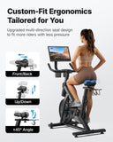 MERACH Exercise Bike, Brake Pad Stationary Bike with Exclusive App, Low Noise Indoor Cycling Bike with 270lbs Capacity, Tablet Mount and Fitness Courses for Weight Loss-Orange