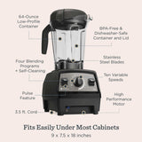 Vitamix Propel Series 750 Professional-Grade Blender with Four Blending Programs for Smoothies, Soups and More, Self-Cleaning, Stainless-Steel Blades, 64 Oz Container, Black
