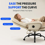 FLEXISPOT 2-in-1 Chaise Lounge Chair Indoor with Wheels Footrest 90-165° Reclining Lumbar Support