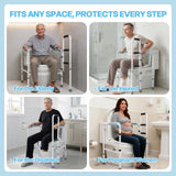 665lbs Toilet Safety Rail - Medical Grade Heavy Duty Bariatric Support Frame - No-Drill Stand Assist with Vacuum Suction Cup & Foam Handles - Adjustable Height & Width for Seniors, Post-Surgery