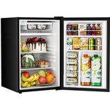 Antarctic Star 4.5 Cu.Ft Compact Refrigerator with Freezer,Mini Fridge Single Door with Adjustable Thermostat,Removable Glass Shelves for Apartment/Dorm/Office,BLACK