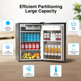 Kismile 4.41Cu.Ft Fridge with Freezer Compact Refrigerator Water Dispenser Single Door Mini Refrigerator Fridge, Adjustable Thermostat (Black)