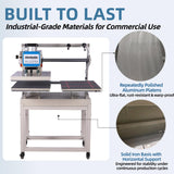 Pneumatic Heat Press Machine, 2000W Auto Press & Open, Dual Station Commercial Printing Press for DTF HTV Sublimation