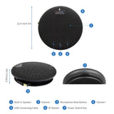 Fesjoy USB Wired Desktop Conference Microphone Builtin Speaker for Video Chatting Home Office Black