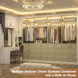 Besiost Closet Systems with 6 Wood Drawers, Closet System Set of 2