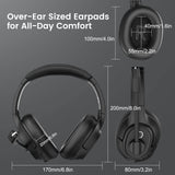 Bluetooth Headsets with Microphone & USB Dongle, 30 Hours Talk Time & 33ft Range, AI Environmental Noise Cancelling Mic EKSA