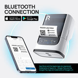 POLONO PM220S Bluetooth Thermal Label Maker, Portable Sticker Printer with 2'' x 1.18'' Label Tape, Easy to Use Label Machine for Home Office Business, Cream