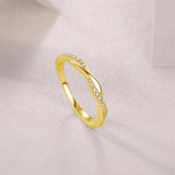 Oseew 0.25 carat Petite Twisted Vine Lab Grown Diamond Engagement Ring Engraving Text Promise Ring (yellow gold) Stackable Bands and Wedding Rings