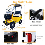 Electric Golf Cart Passenger Cruiser, with Extra Large Capacity Storage Trunk, 50-Mile Range (Yellow-800W60V30AH-Lithium)