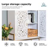MFSTUDIO Accent Storage Cabinet, Hollow Carved Buffet Cabinet