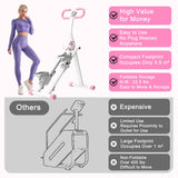 Borcolo Stair Stepper for Home, Vertical Climber Machine for Full-Body Exercise, Portable Stair Home-Upgrade Climber Fitness Equipment with Stable Frame Adjustable Handlebar for Women Men, Pink