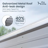 PHI VILLA 10x15 Carport, Metal Carports Canopy with Sidewalls Heavy Duty