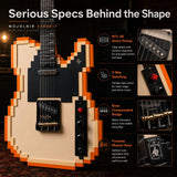 Mojolnir 8-Bit Stage-T Pixel Electric Guitar, Original Inspired Design, Semi-Hollow Lightweight Build, Custom MTL-50 Alnico Pickups, Brass Compensated Bridge, Premium Hardshell Case Included