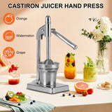 Cast Iron Juicer Hand Press,Effective Stainless Steel Manual Juicer Fruit Squeezer,Home and Kitchen Essentials, Heavy Duty Hand Press Juice Extractor for Fresh Lemonade Orange Juice, Easy to Use