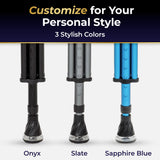 MD by Drive Air-Crutch Lightweight Walking Crutch, Adult Crutches for Walking with Comfortable Underarm Pads and Ergonomic Grips, Adjustable Height 4'7"-6'7", 300 lb Capacity, Blue