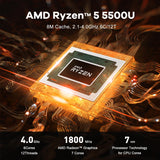 Beelink SER5 Mini PC, AMD Ryzen 5 5500U 16G DDR4 480G NVMe SSD Win 11 Pro