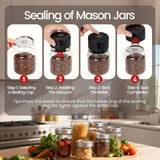 Mason jar vacuum sealer for All Your Food Storage: Wide Mouth Jars, Regular Mouth Jars and Vacuum Bags, Powerful Compact vacuum sealer kit,Portable Food Sealer Keep Food Fresh Longer