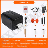 300DPI Thermal Label Printer for Garments, Desktop Foil & Ribbon Printer for Flower Wrapping, Thermal Printing, Ideal for Crafts & Retail