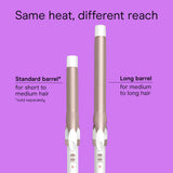 Conair Double Ceramic 1-Inch Long Barrel Curling Iron, 1-Inch Barrel Creates Classic Curls to Loose Waves, Hair Curler for Use on Short, Medium, & Long Hair, White/Rose Gold