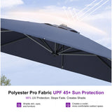 PURPLE LEAF Patio Umbrella Outdoor 10' x 10' Square Easy Assembly Navy