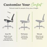 Heavy‑Duty Tilt Recline and Swivel Wheels, Desk and Computer Chair for Home Office, 450 lb. Capacity
