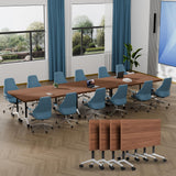 Conference Tables Set of 4, 5.2 Foot Folding Conference Room Table with Wheels
