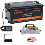 CHINS 48V Lithium Battery Golf Cart 105AH, Includes 18A Charger, Monitor