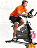 Exercise Bike, Wenoker Magnetic Resistance Stationary Bike for Home App Sync Indoor Bike with 350lbs Weight Capacity, Tablet Holder and Fitness Courses for Weight Loss[Black Red]