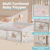 Hiaksedt Baby Playpen with Mat Small Playpen for Babies and Toddlers 50 x 50 inch Baby Fence Playards